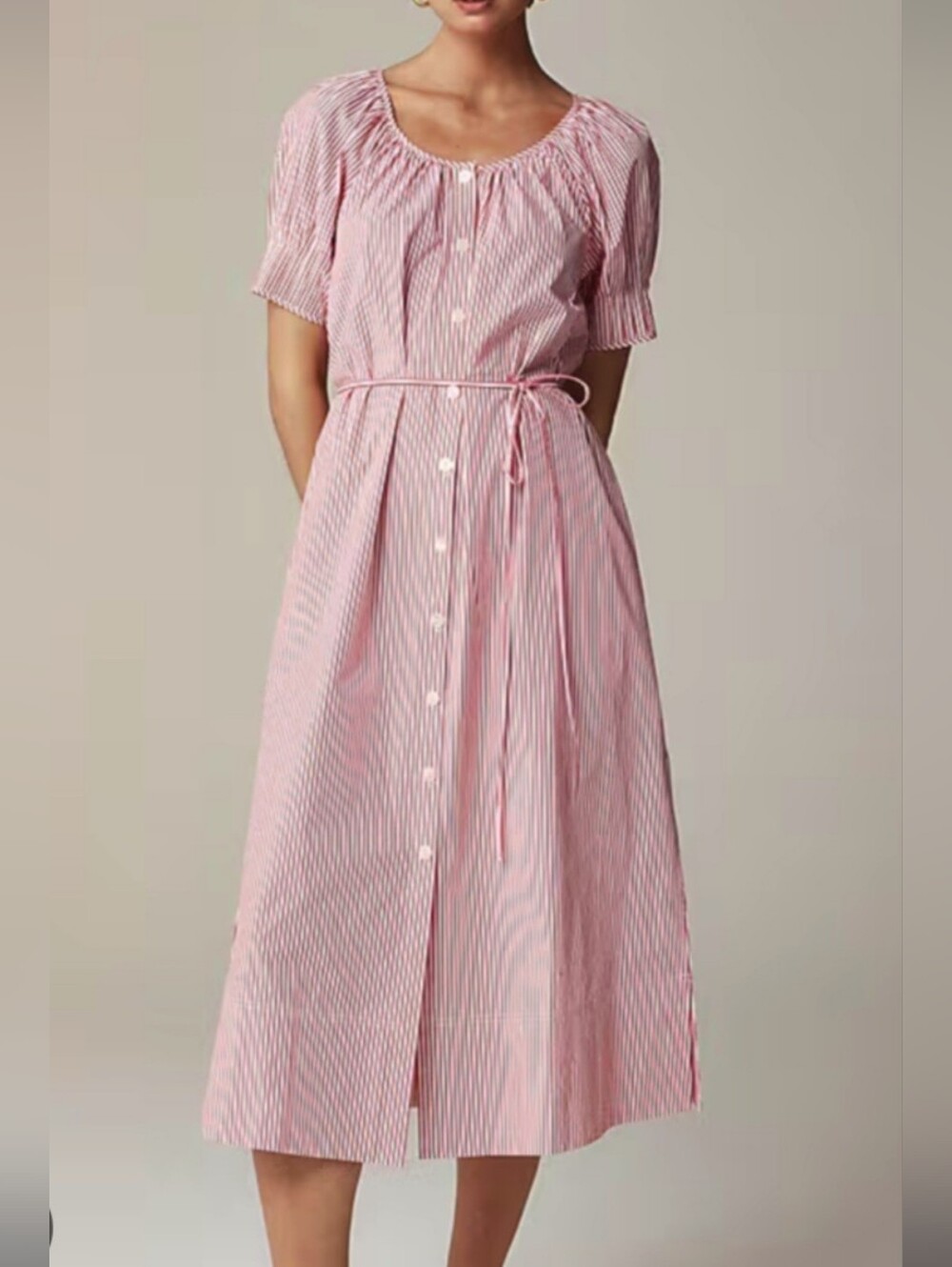 J. Crew Pink and White Striped Maxi Dress - Picture 2 of 14
